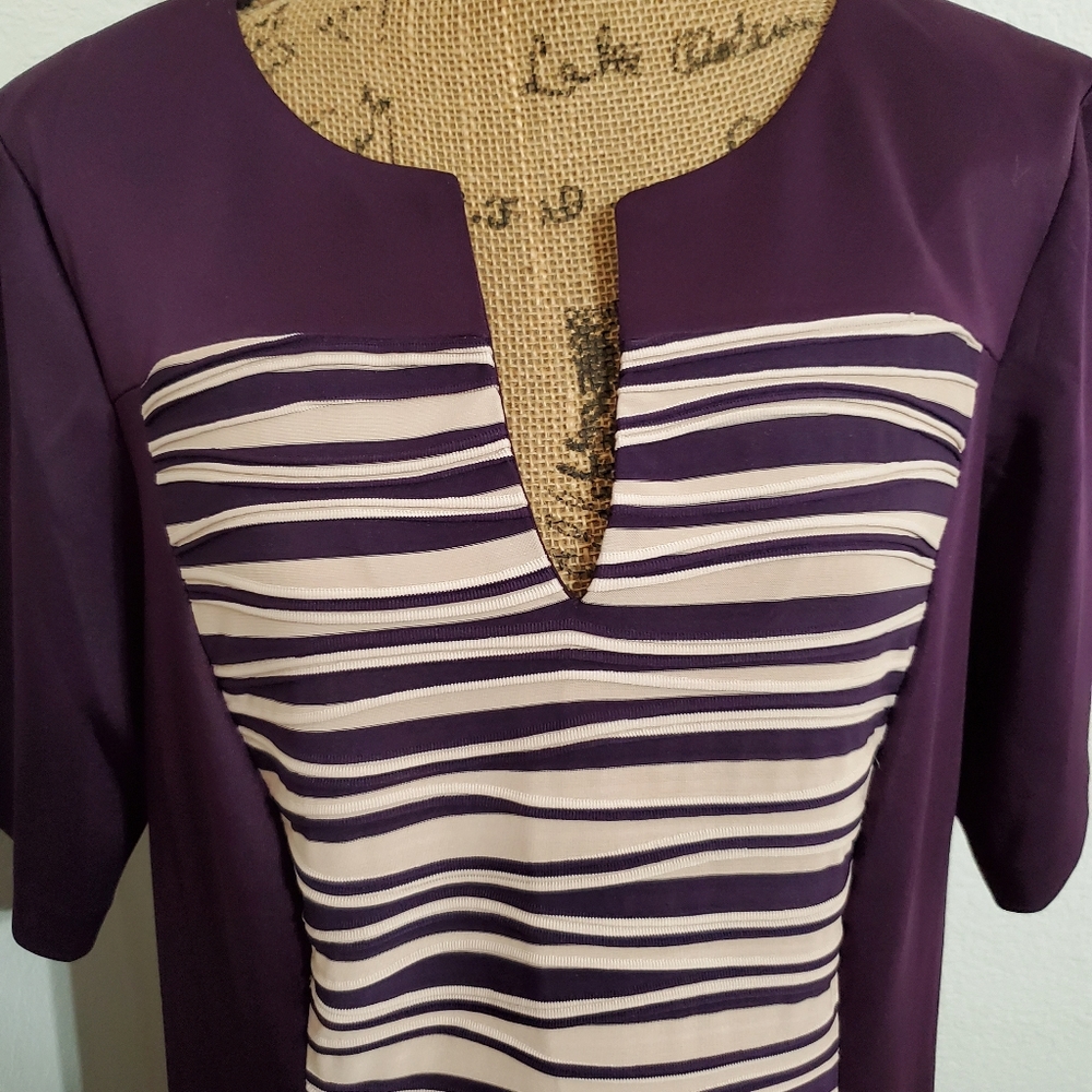 Connected Apparel Size 2X Deep purple plum dress office church travel - Picture 4 of 10